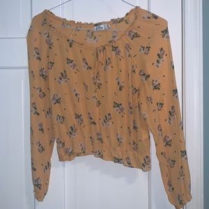 cropped flower blouse